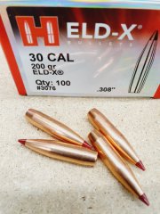 .30/.308/200grs Hornady ELD-X No. 3076 Geschosse 100 Stk #SSZ Berka