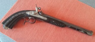 ***** ORIGINAL DUELLPISTOLE Perkussion Vivario Plomdeur EBENHOLZSCHAFT *********