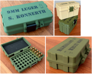 Munitionsbox 9mm Luger Ammo Box Patronen Wiederladen 50 Schuss personalisierbar abschließbar