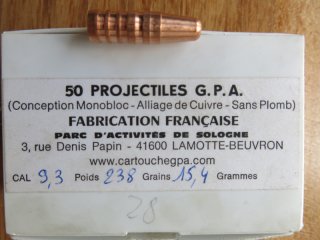 28 Geschosse GPA Bleifrei 9,3 mm