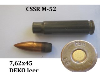 DEKO 1 Stück Patrone aus CSSR - Fertigung 7,62x45 Gegenstück zur Kalaschnikow