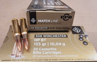 .308/155grs. PPU Match HPBT 100 Stk. A-625 # SSZ Berka
