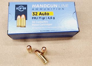 .32 Auto-7,65mm Browning/71grs A-150 PPU FMJ 50 Stk. # SSZ Berka