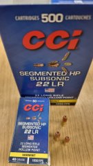.22LR 40grs CCI verkupf. Segmented HP Subsonic No. 74 500Stk. # SSZ Berka
