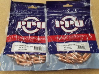 8mm für 8x56R/.330-208grs FMJ BT PPU Geschosse 100 Stk. B-384 # SSZ Berka