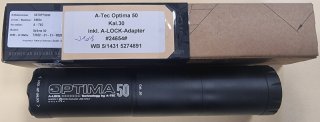 A-Tec Optima 50 A-Lock Kal.30 5/1430 Overbarrel Schalldämpfer Gewindeadapter M18x1 oder 5/8x24 # SSZ