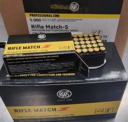 .22LR 40grs RWS Rifle Match S 5000 Stk. Nr. 2314372 # SSZ Berka