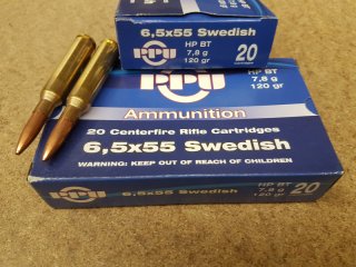 6,5x55/120grs. HPBT PPU Swedish 100 Stk. A-539