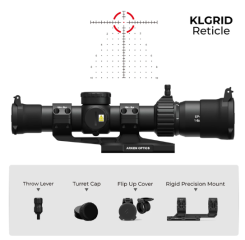 Arken EP-8 LPVO 1-8x28 KLGRID MIL Montage sowie Flip Caps im Lieferumfang
