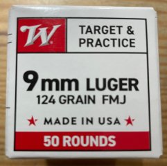 Munition Winchester 9mm 124gr