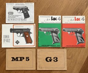 KONVOLUT Waffenanleitungen MP5 G3 Reck PK 800 HK 4 Erma EP 452