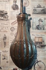 Alte Pulverflasche Barock-Style aus Messing