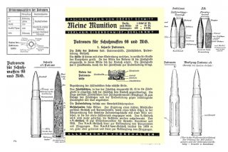 Nachdruck Taschenkarte Wehrmacht Munition für Karabiner 98k und MG