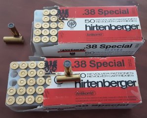 100 Revolverpatronen .38 spezial Wadcutter von Hirtenberger