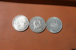 Silbermünzen 3 ältere Canada$