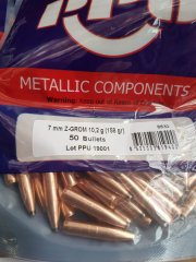 7mm-.284/158grs PPU B-630 Z-Grom Geschosse 50 Stk. Bleifrei !