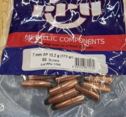 7mm-.284/173grs PPU B-067 SP Teilmantel Geschosse 50 Stk.