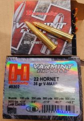.22Hornet/35grs V-Max Hornady 25 Stk. # No.8302 #