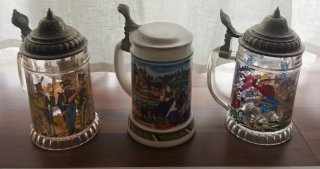 Reservistenkrug, Bierkrüge mit Zinndeckel