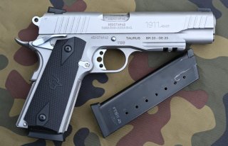 100 % wie neu: Pistole Taurus PT 1911 Kal. .45 ACP wie Colt Government, stainless, in OVP, tiptop!