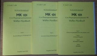 3 Hefte Beschreibung Maschinenkanone MK 101 (Teil 1-6) Luftwaffe 1942
