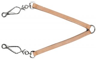 LEDER-Koppel zum gleichzeitigen Führen von Zwei Hunden | Länge: 65cm | Zwei Karabiner an einer Leine