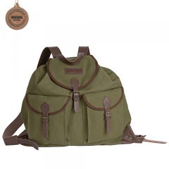 Deutscher JAGDRUCKSACK Canvas-grün | 100% Baumwolle, wasserfest, Leder, Messing, 25L 50x55cm 0,9kg