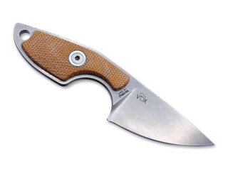 1 x MKM Mikro 1 Neck Knife | Feststehendes Messer 5,0cm Klinge M390 Stahl Micarta Griffschalen Braun