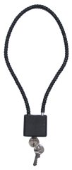 Seilschloß Stahl 36cm m. 2 Schlüsseln - Schloss Sicherung v. Waffen / Helmen / Munitionskisten usw.
