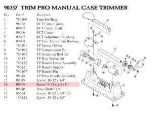 RCBS 9409 SCREW / Schraube 8-32 x 1/8 #09409 > Feststell / Sicherungsschraube Trimmer PRO 90357 ...