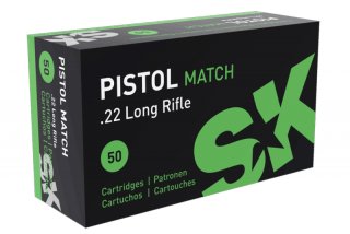 500 Schuss SK PISTOL MATCH .22 l.r. lfb 2,59g 40gr LRN Blei Rundkopf Wettkampfpatrone 286m/s Kurzwa