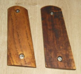 NEUE Griffschalen THE REBEL für 1911 Nußbaum heller glatt für Magazintrichter beidseitige Sicherung