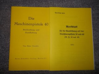 Beschreibung & Merkblatt der deutschen MP38 & MP40
