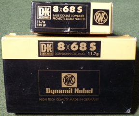 RWS 8x68S mit 11,7 g Doppelkerngeschoß