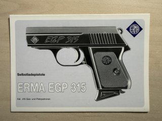 Bedienungsanleitung Pistole Erma EGP 315 - NEU