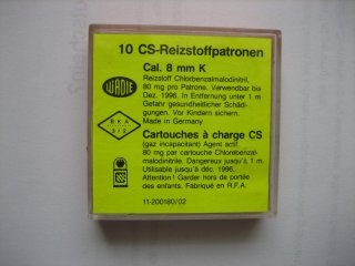 ** 10 Stk. CS Reizstoffpatronen - WADIE - Cal. 8 mm - für Pistole **