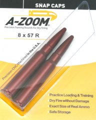 A-ZOOM Pufferpatronen Exerzierpatronen 8x57R IRS IR RAND Jagdkurs Jägerprüfung 2 Pack ROT ALU #12265