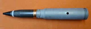 Sammler-/Dekomunition 30x165 GSh-6-30 OFZ OX Exerzier-/ Unterrichtspatrone HEI f.Bordkanone russisch