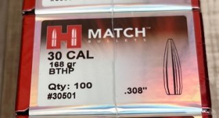 100 Geschosse Hornady 168 gr HPBT Match
