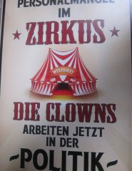 Blechschild Kopie 20x30 cm PERSONALMANGEL IM ZIRKUS
