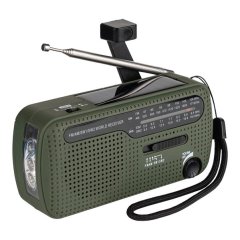 Notfallradio Kurbelradio FM/AM/SW1/SW2 Powerbank Solaraufladung oliv