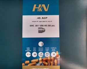 250 H&N.45 ACP(.451Dia.)-200-SWC-HIGH-SPEED