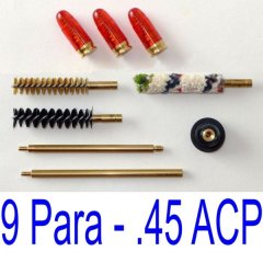 Putzstock & Pufferpatronen Set für Kurzwaffen im Kaliber 9 Para oder .45 ACP!       -->NEU & TOP!<--