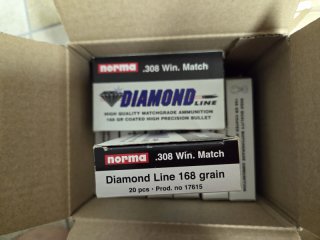 143 Norma Patronen in 308 Diamond Line Match 168 gr