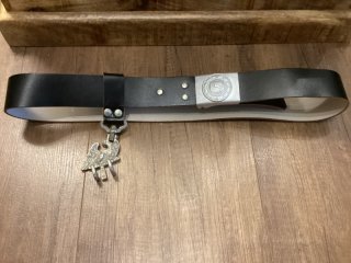 Ledergürtel schwarz mit Trommeladler - Niedersachsen