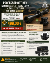 Professor Optiken Staffelsee 1,5–15x42 LD V2 + Ballistikturm – TOP KOMBI-ANGEBOT