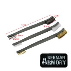 3 teiliges Reinigungsbürstenset Waffenpflege Waffenreinigung Restauration BüMa AR15 MP5 UZI