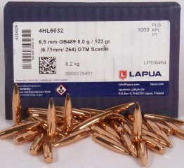 100St. LAPUA Geschosse 6,5mm(.264Dia.) - 123 - OTM SCENAR - #GB489
