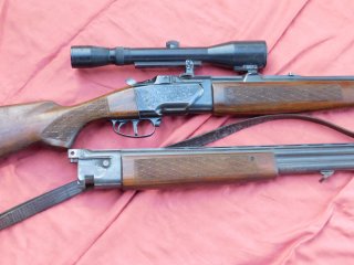 Bockbüchsflinte 7x57R und 12/70 und mit Wechsellauf 12/70, mit ZF