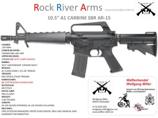 AR15 Retro A1 Carbine SBR Rock River Arms .223Rem. Neu Colt M16